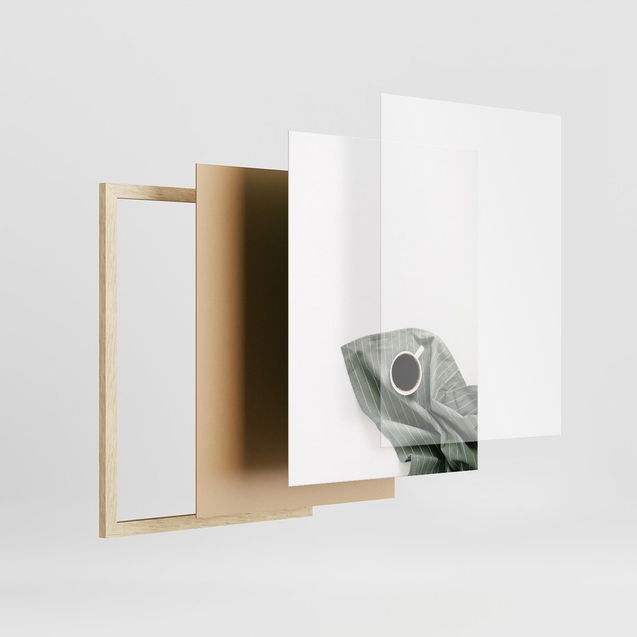 Zestaw obrazy w ramie, plakaty - kawa, kaktus, napisy - rama drewno