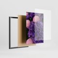 Zestaw obrazy w ramie, plakaty - kwiaty, kamienie, fioletowy - rama czarna
