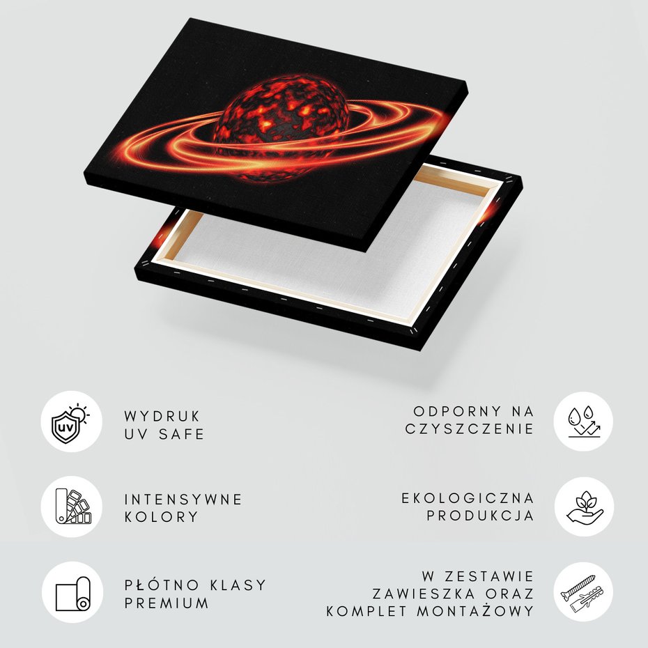 Obraz na płótnie - kosmos, planeta, pierścienie