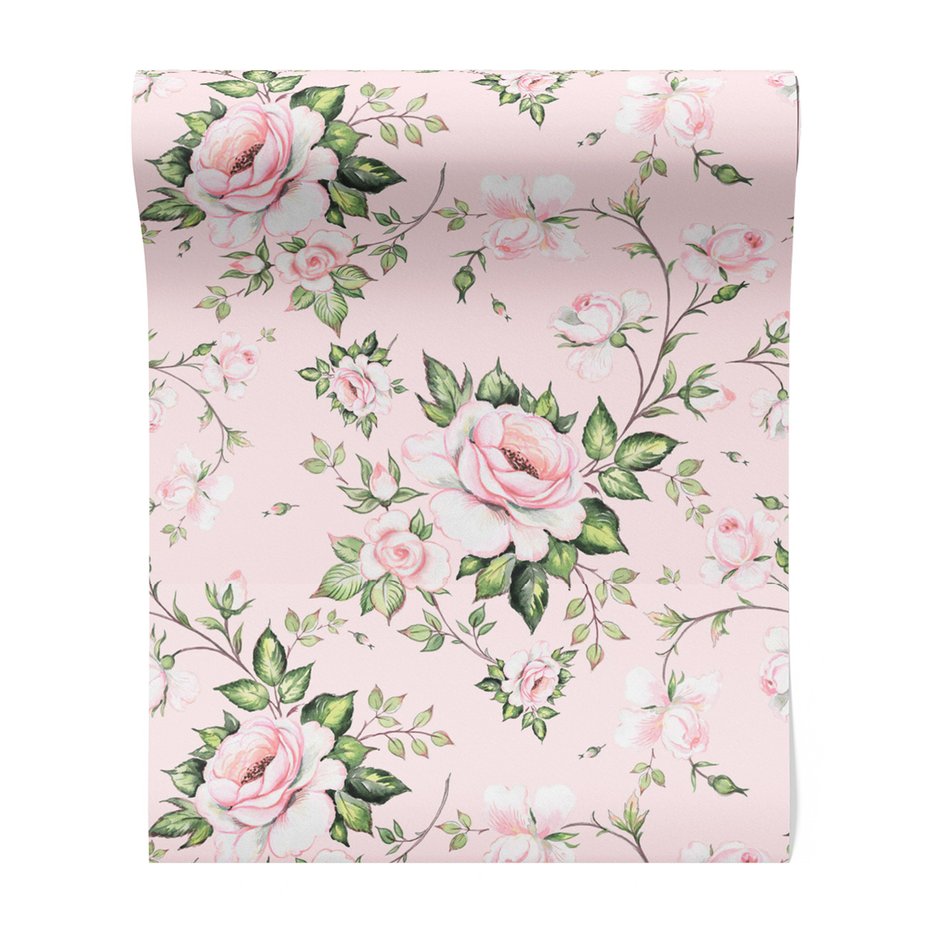 Tapeta - róże, liście, pąki