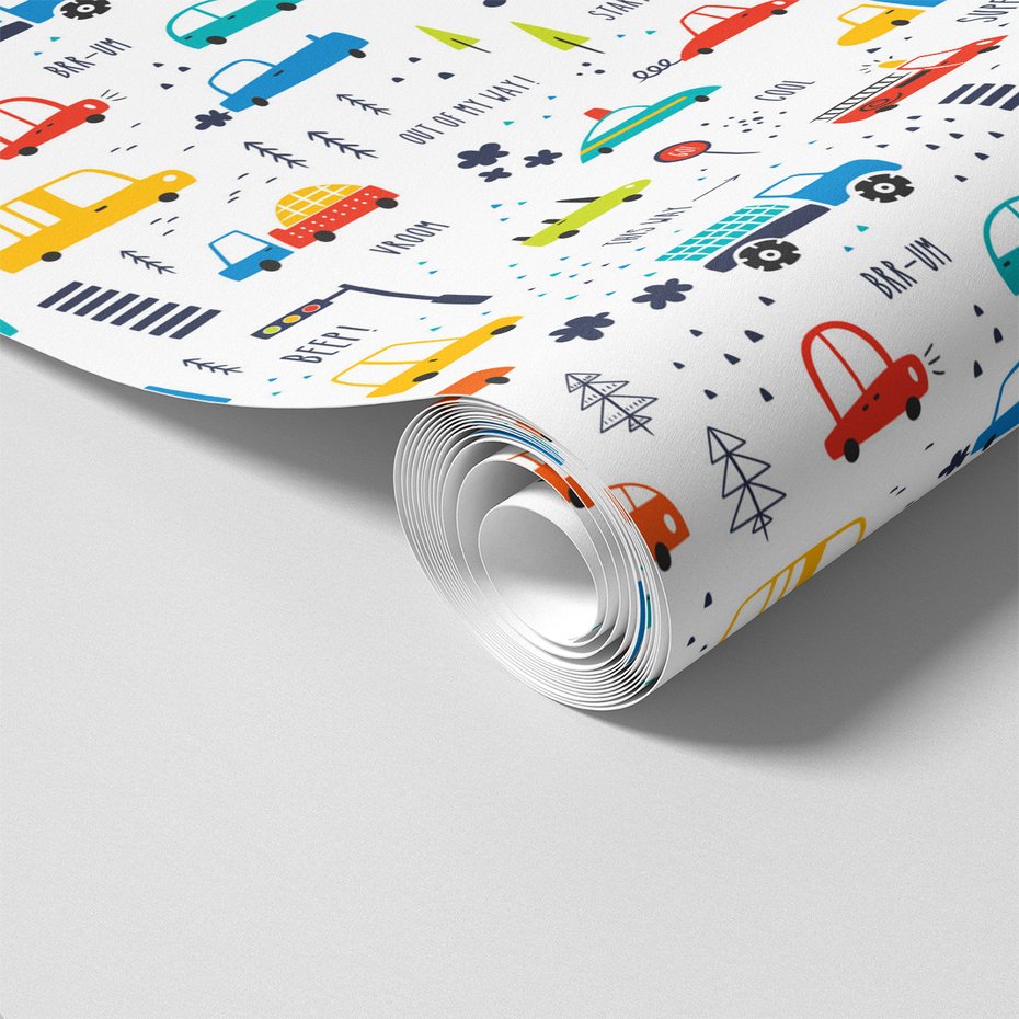 Tapeta - dziecięca, auta, pojazdy,