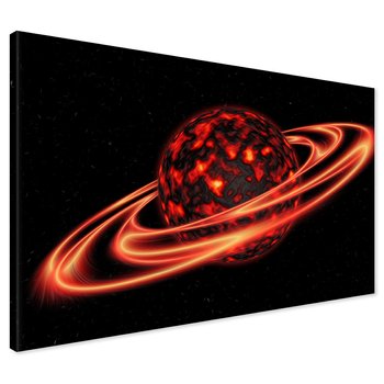 Obraz na płótnie - kosmos, planeta, pierścienie