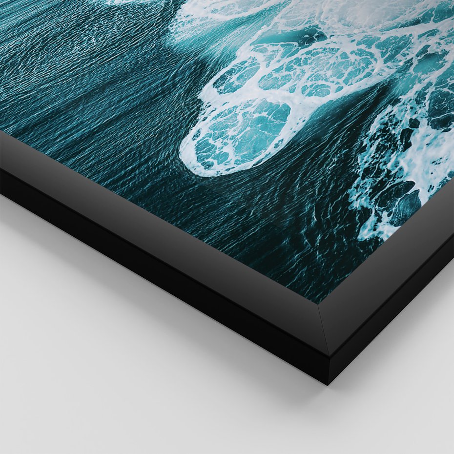 Zestaw obrazy w ramie, plakaty - tropikalny, morze, palmy - rama czarna