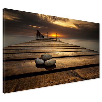 Obraz na płótnie - morze, molo, kamienie