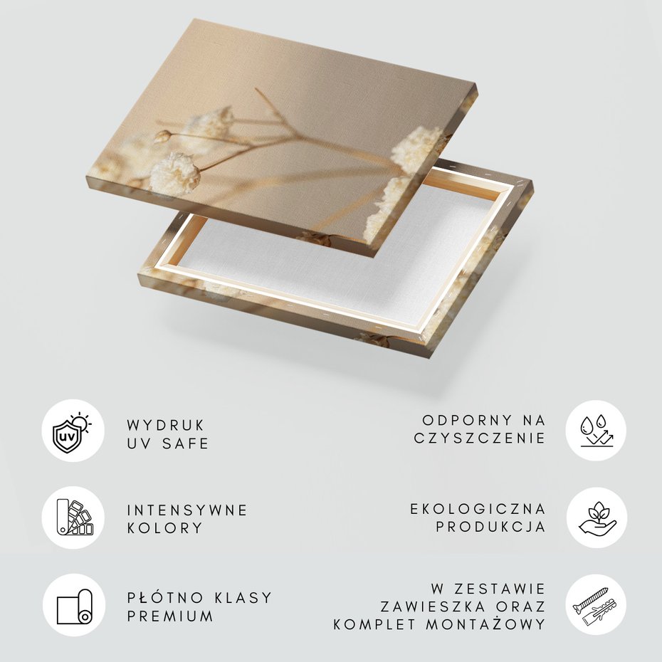 Obraz na płótnie - kwiaty, suszone, delikatne