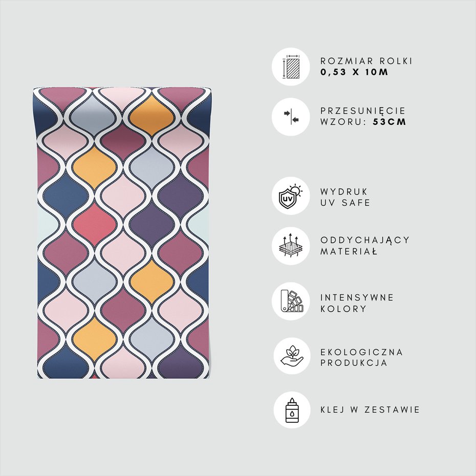 Tapeta - kształty, linie, kropki