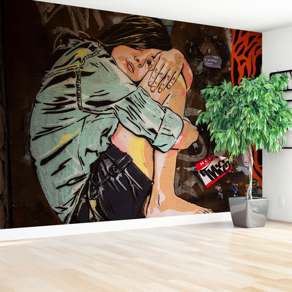 Fototapeta - graffiti, dziewczyna, mural