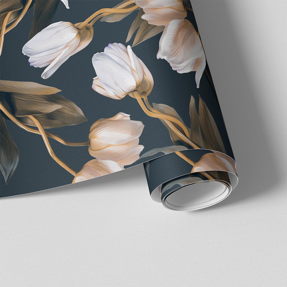 Tapeta - kwiaty, liście, płatki