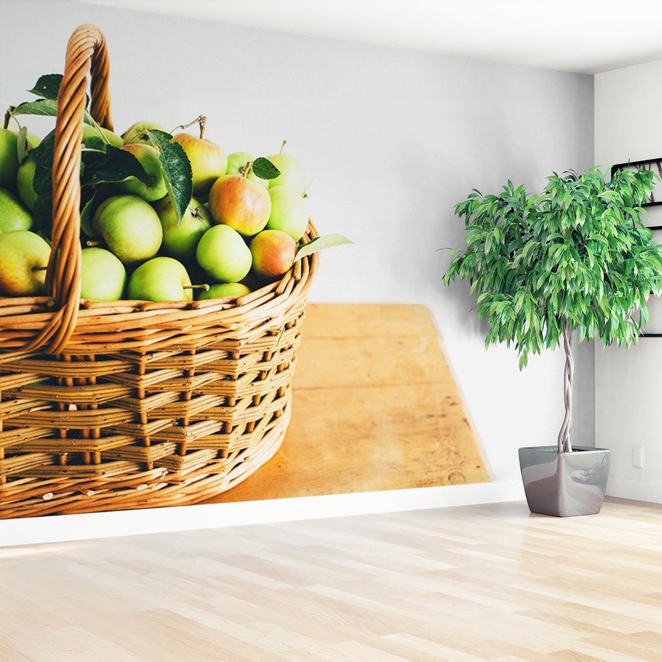 Fototapeta - jabłka, koszyk, owoce