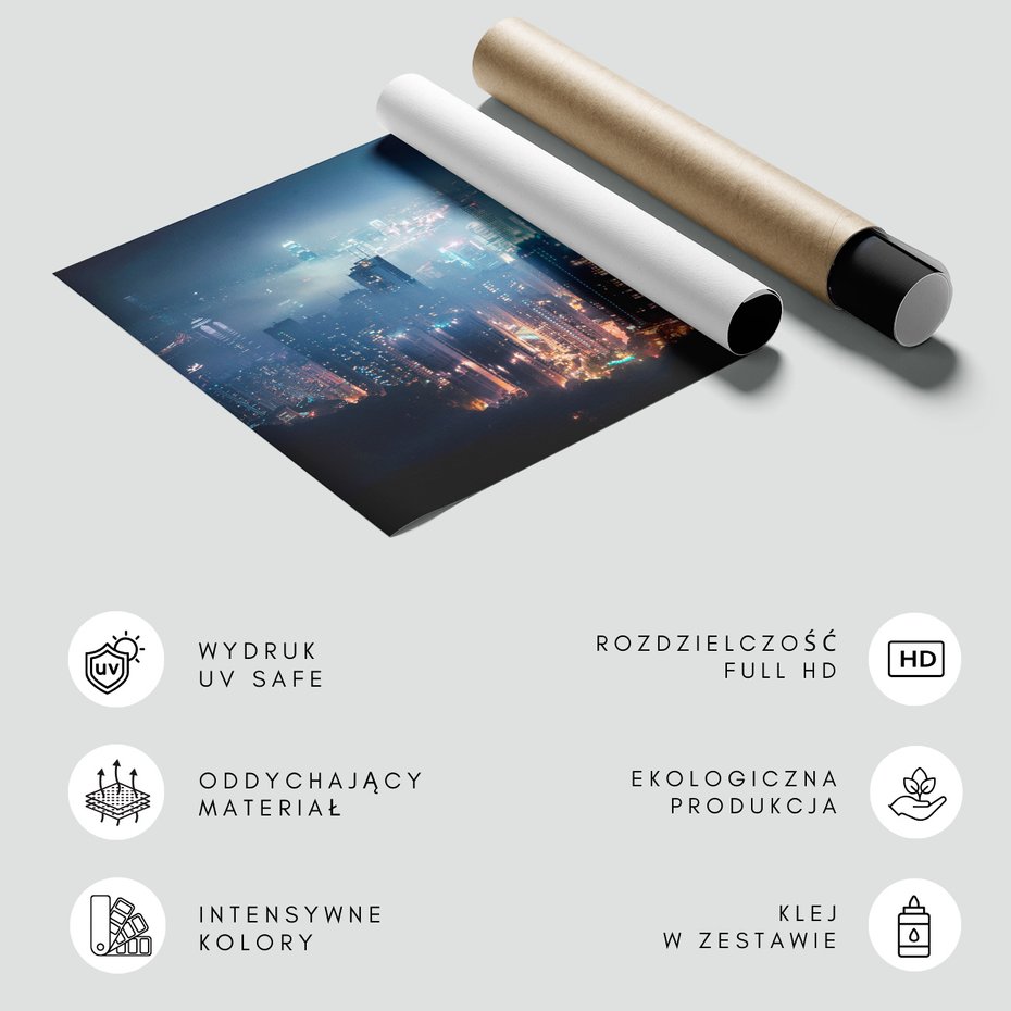 Fototapeta - miasto, noc, budynki