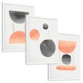 Zestaw obrazy w ramie, plakaty - abstrakcja, geometria, pastelowe - rama biała