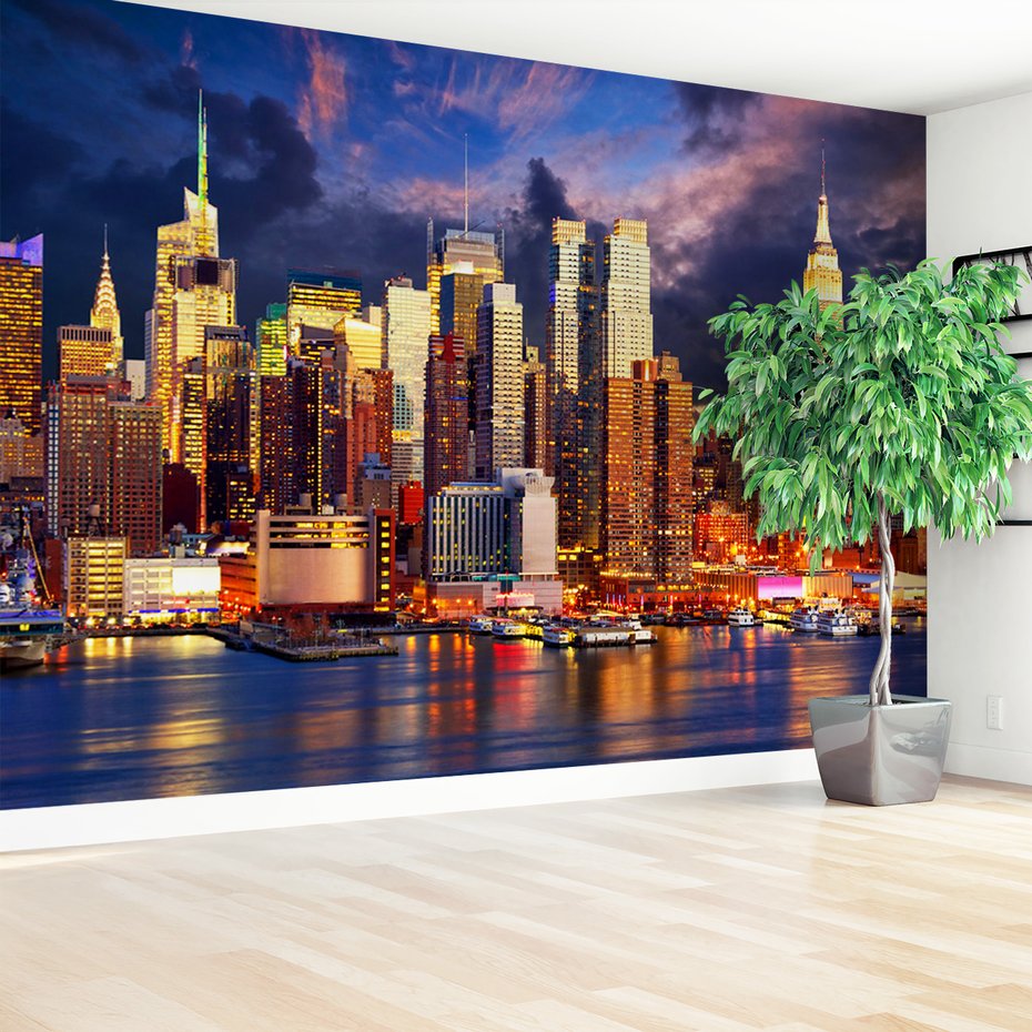 Fototapeta - miasto, noc, panorama