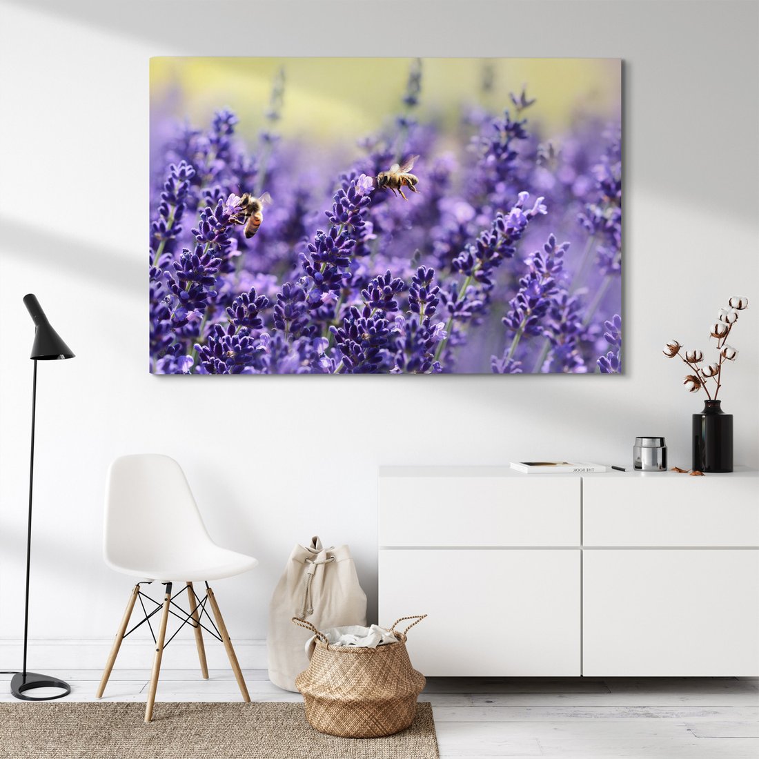 Obraz na płótnie - lawenda, pszczoły, kwiaty