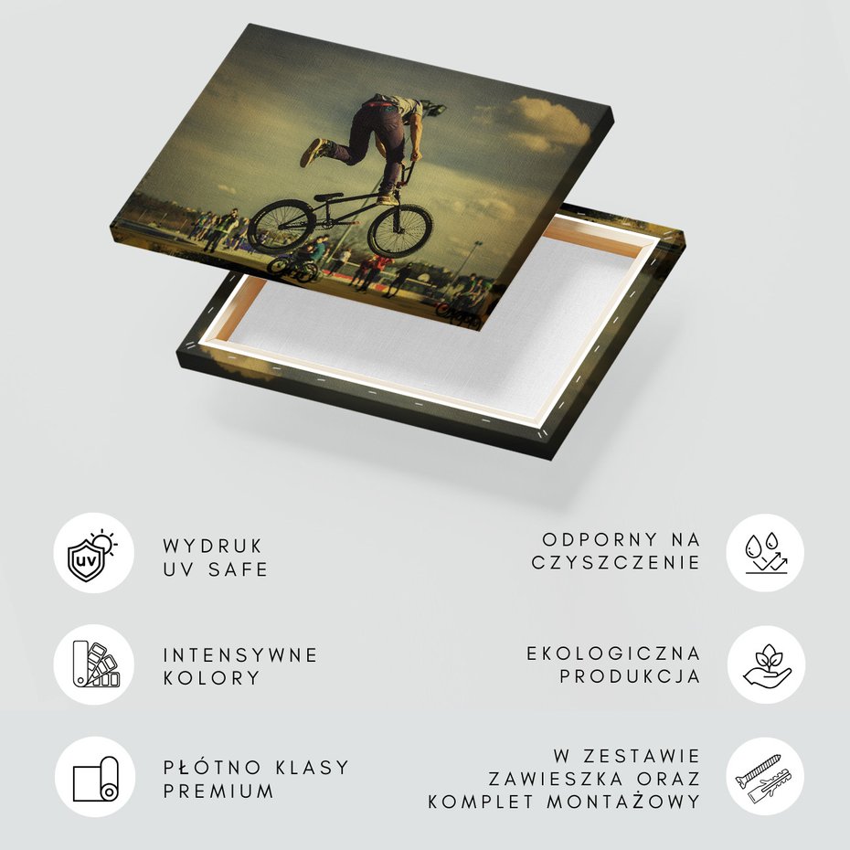 Obraz na płótnie - BMX, rower, trik