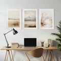 Zestaw obrazy w ramie, plakaty - krajobraz, abstrakcja, natura - rama biała