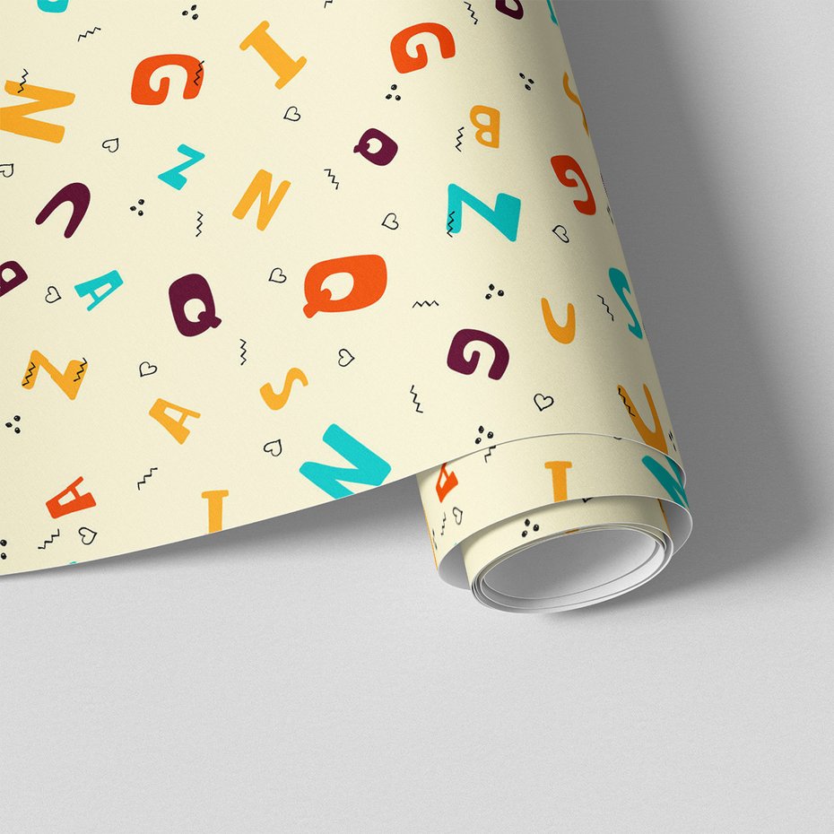 Tapeta - dziecięca, litery, alfabet,