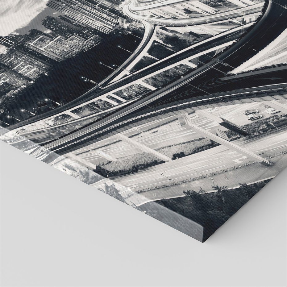 Obraz na płótnie - miasto, noc, budynki