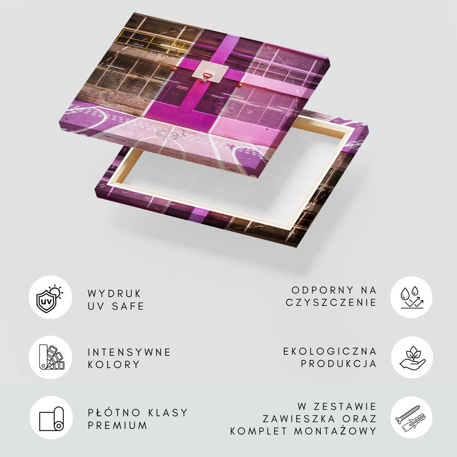 Obraz na płótnie - koszykówka, miasto, sport