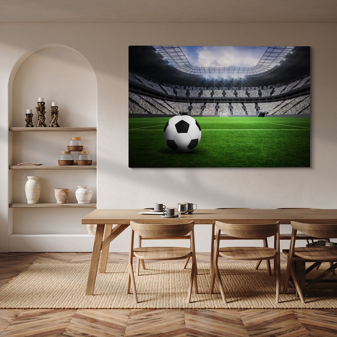 Obraz na płótnie - piłka nożna, stadion, trawa