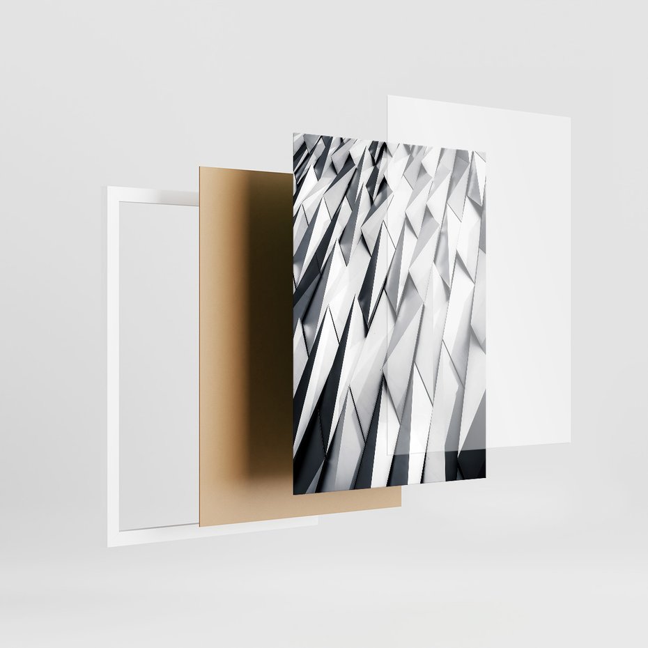 Zestaw obrazy w ramie, plakaty - architektura, budynki, nowoczesność - rama biała