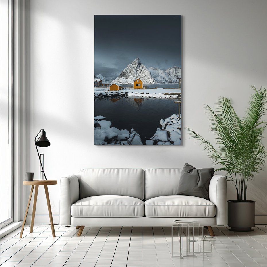 Obraz na płótnie - góry, śnieg, domki