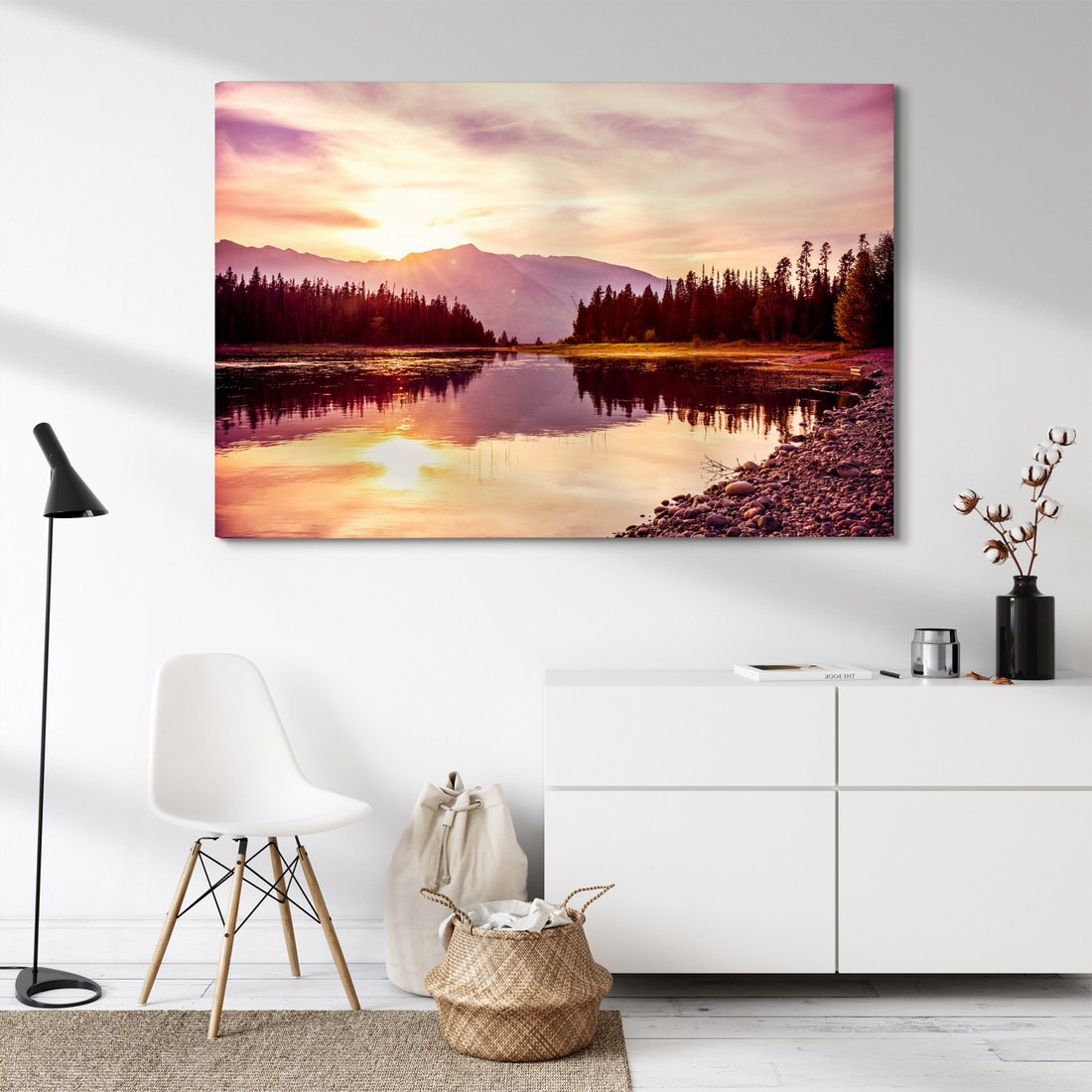 Obraz na płótnie - jezioro, góry, las