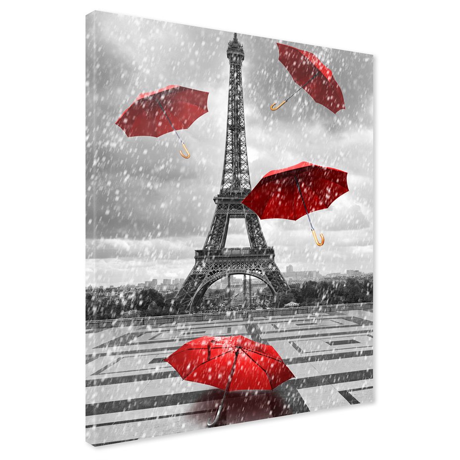 Obraz na płótnie - Paryż, Wieża Eiffla, Deszcz