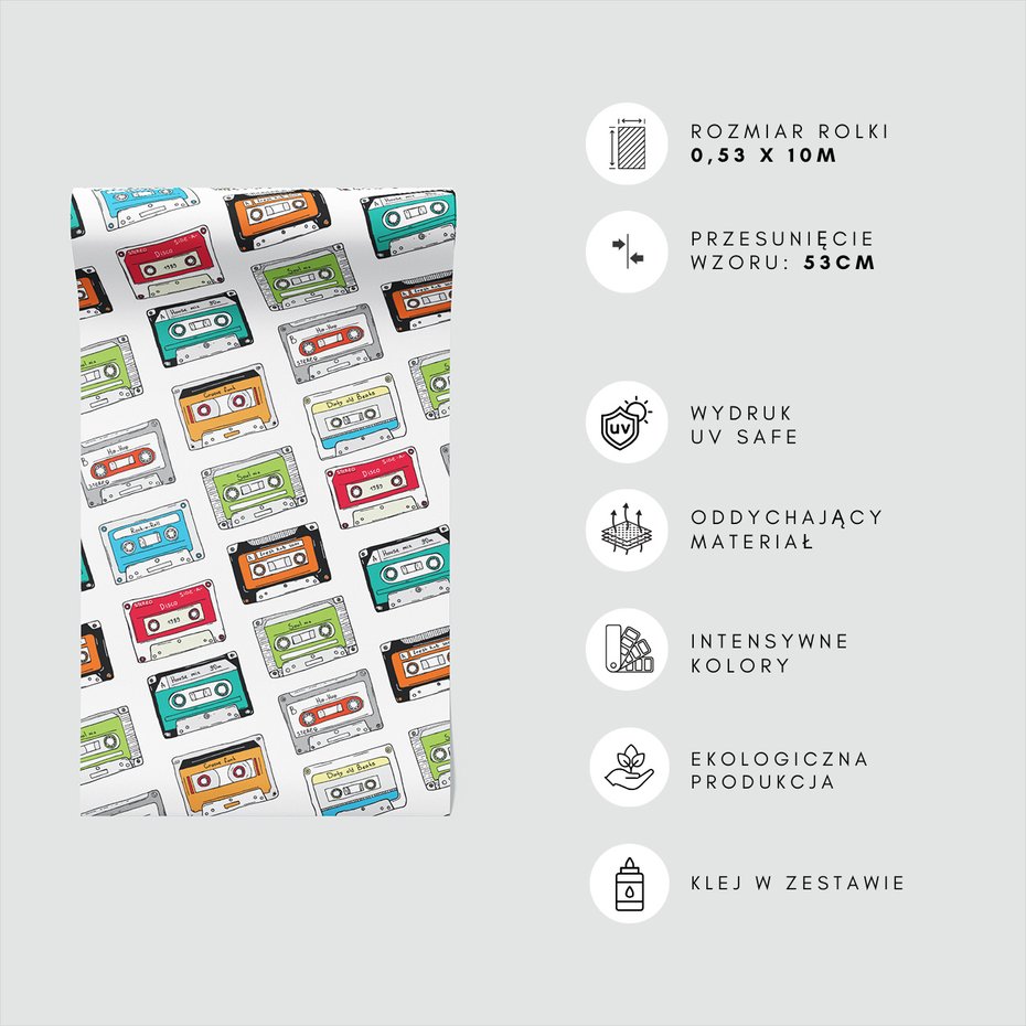 Tapeta - kasety, muzyka, retro