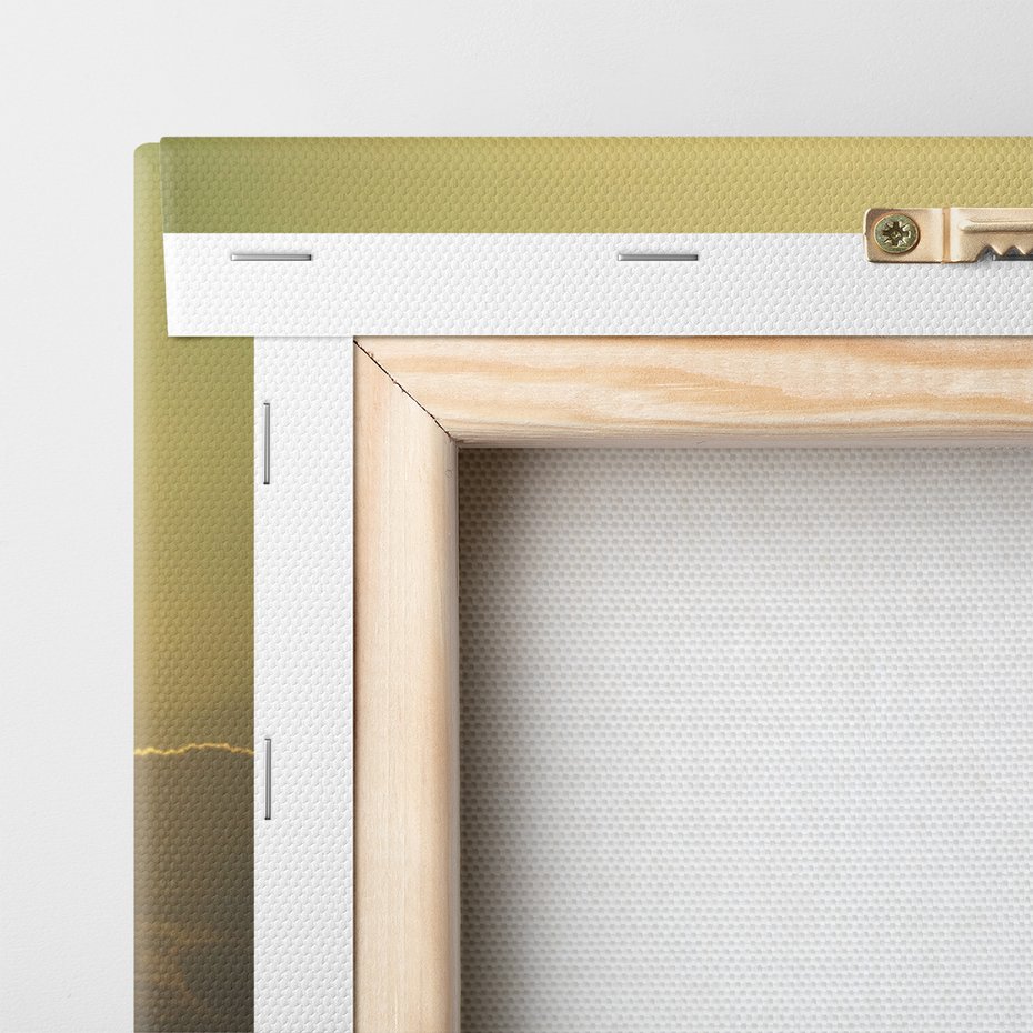 Obraz na płótnie - koń, zachód słońca, ptaki