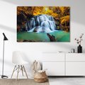 Obraz na płótnie - wodospad, las, natura