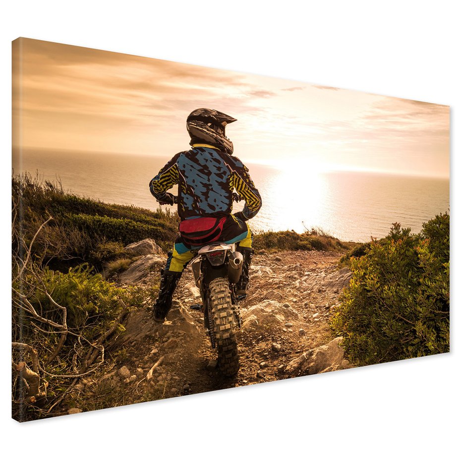 Obraz na płótnie - motocykl, morze, krajobraz