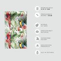 Tapeta - papugi, kwiaty, liście