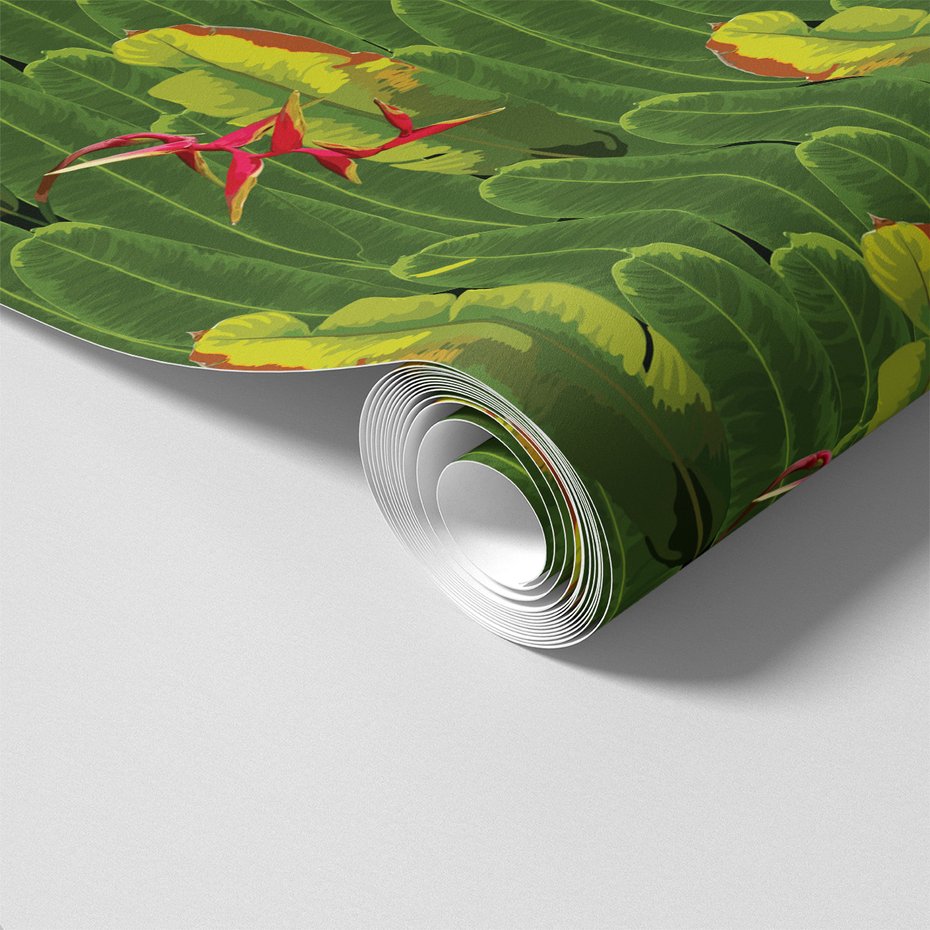 Tapeta - liście, kwiaty, tropiki