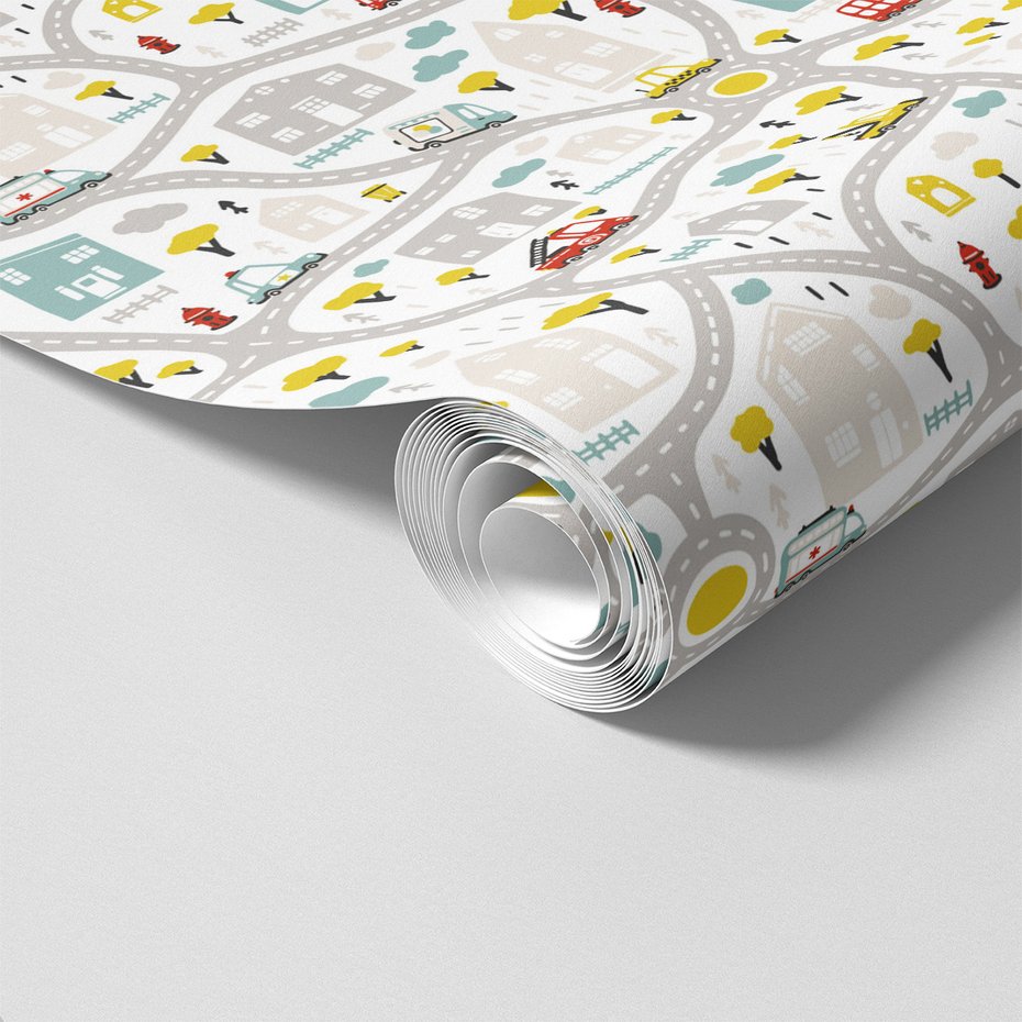 Tapeta - dziecięca, miasto, ulice,