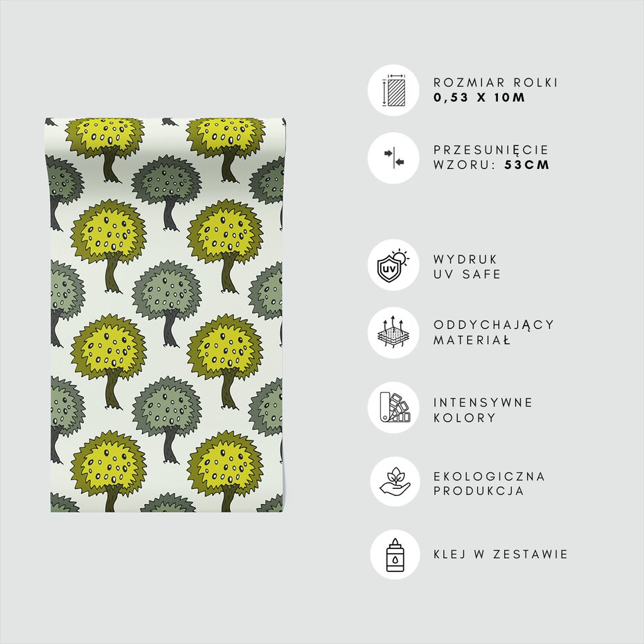 Tapeta - dziecięca, drzewa, wzór,