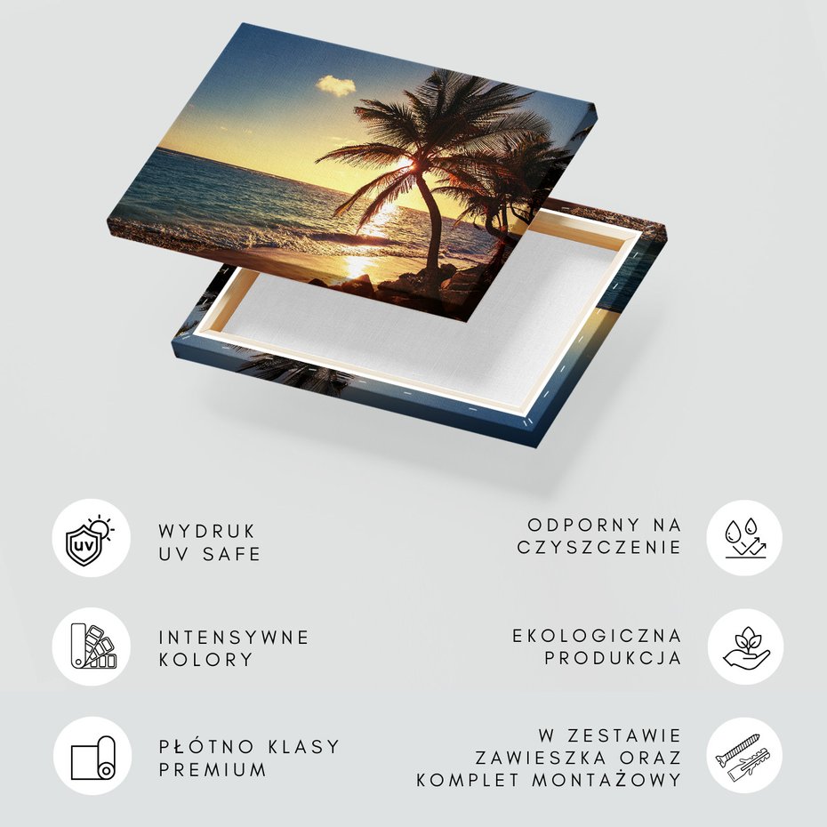 Obraz na płótnie - plaża, palmy, morze