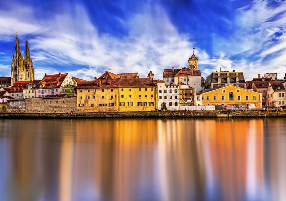 Fototapeta - miasto, rzeka, budynki