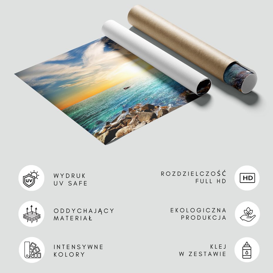 Fototapeta - morze, skały, słońce