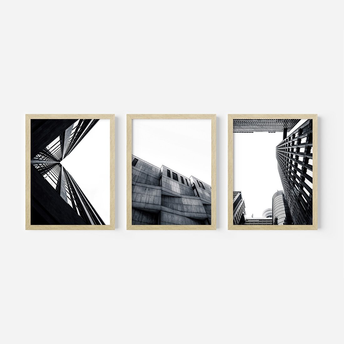 Zestaw obrazy w ramie, plakaty - architektura, budynki, miejski - rama drewno