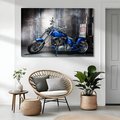 Obraz na płótnie - motocykl, chopper, niebieski