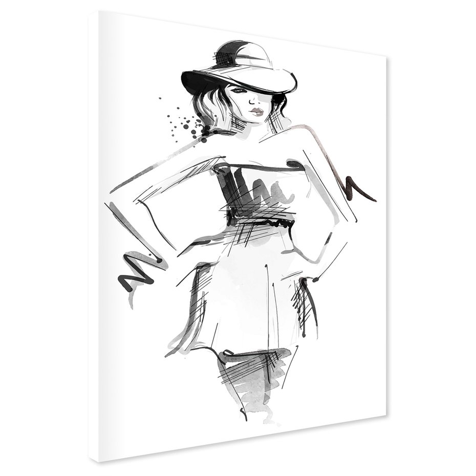 Obraz na płótnie - moda, szkic, kobieta