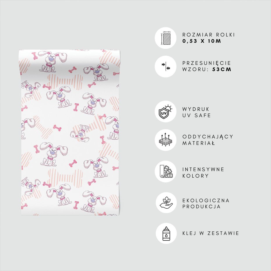 Tapeta - dziecięca, królik, kość,