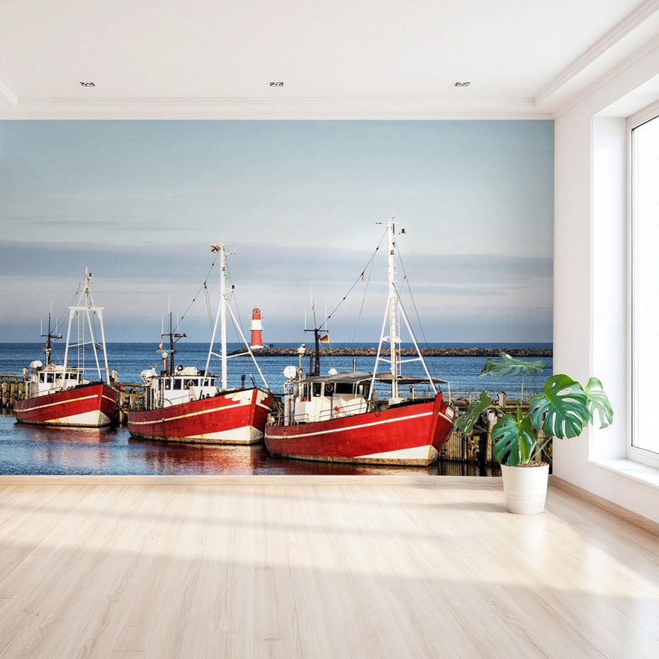 Fototapeta - łodzie, morze, port