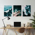 Zestaw obrazy w ramie, plakaty - woda, fale, morze - rama biała