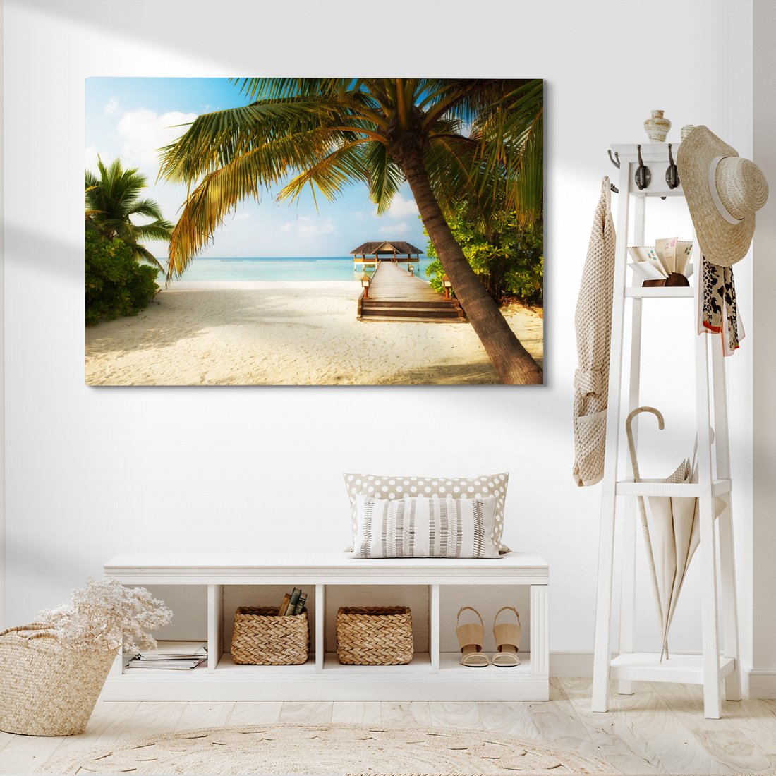 Obraz na płótnie - plaża, morze, palmy