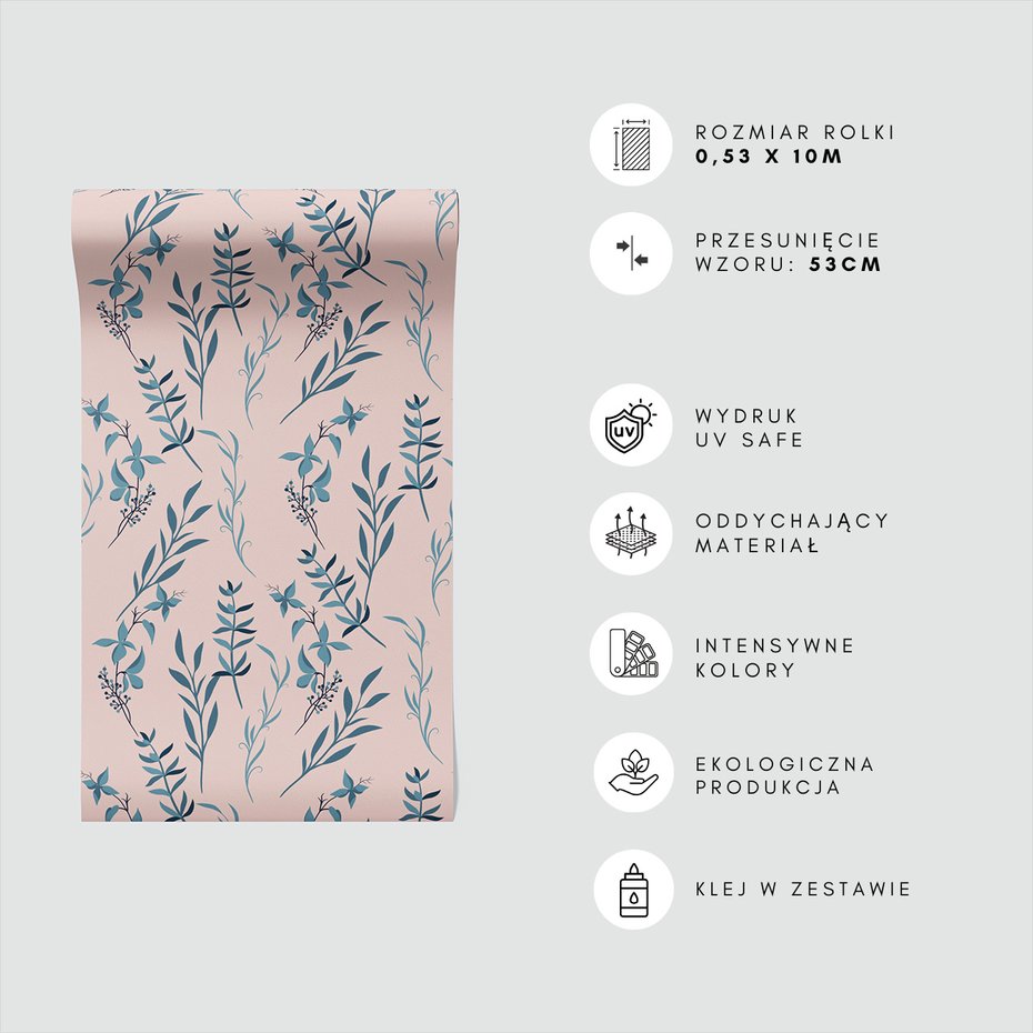 Tapeta - liście, kwiaty, gałązki