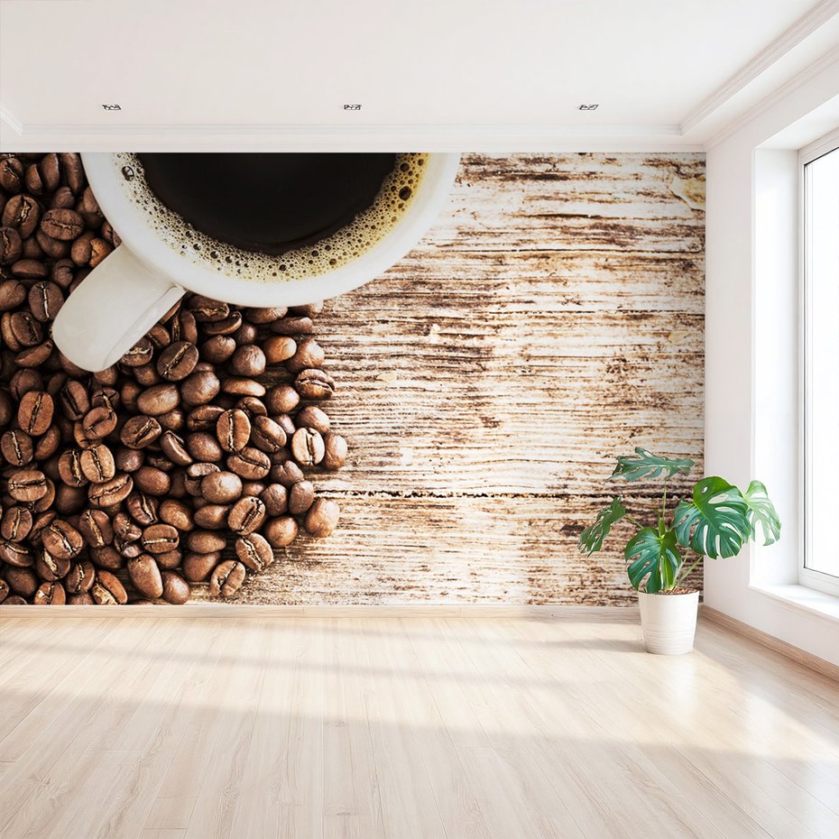 Fototapeta - kawa, ziarna, napój