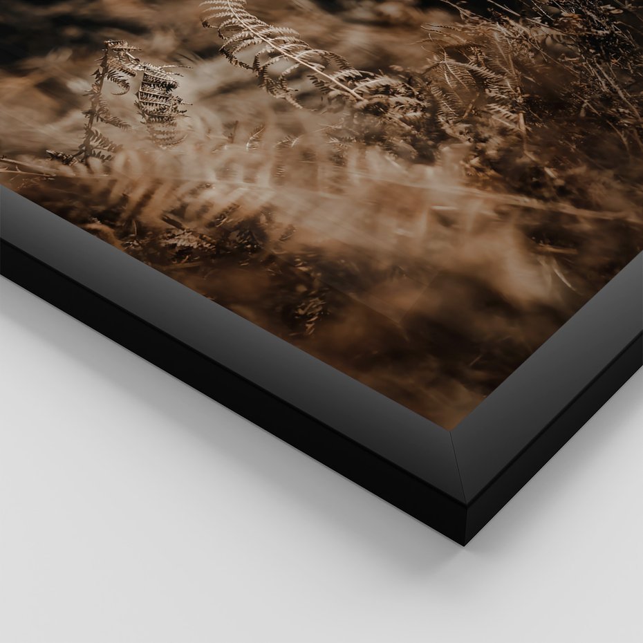 Zestaw obrazy w ramie, plakaty - jesień, liście, natura - rama czarna