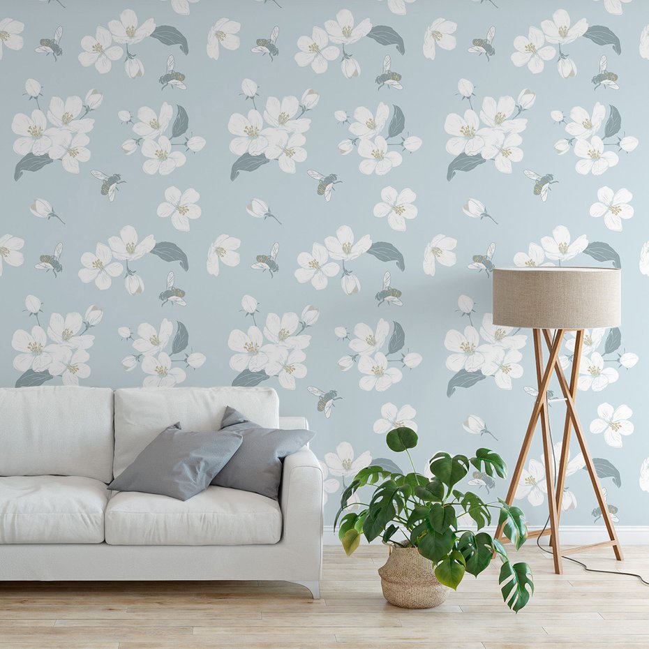 Tapeta - kwiaty, pszczoły, natura