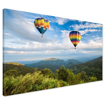 Obraz na płótnie - balony, góry, krajobraz